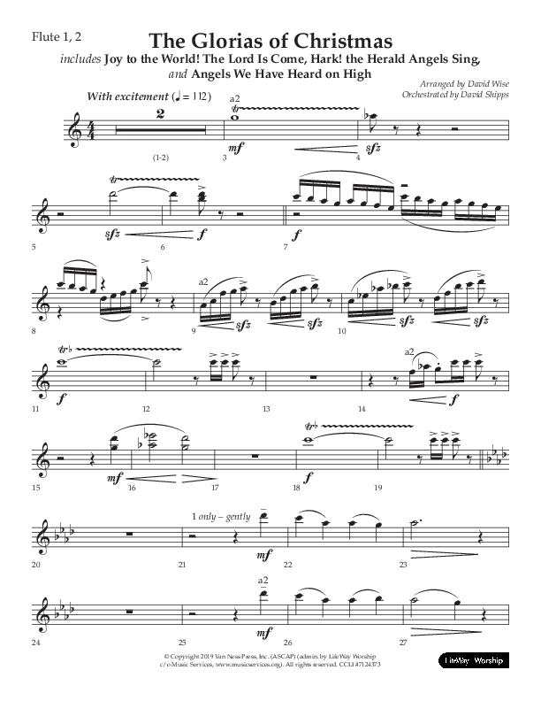 The Glorias Of Christmas (Choral Anthem SATB) Flute 1/2 (Arr. David Wise / Lifeway Choral)