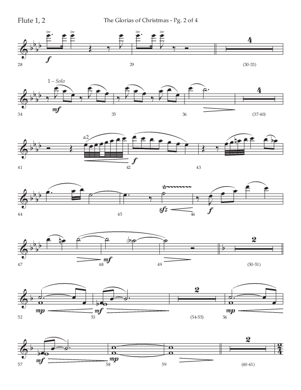 The Glorias Of Christmas (Choral Anthem SATB) Flute 1/2 (Arr. David Wise / Lifeway Choral)