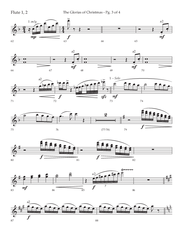 The Glorias Of Christmas (Choral Anthem SATB) Flute 1/2 (Arr. David Wise / Lifeway Choral)