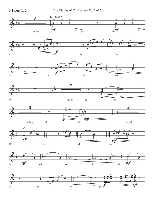 The Glorias Of Christmas (Choral Anthem SATB) French Horn 1/2 (Arr. David Wise / Lifeway Choral)