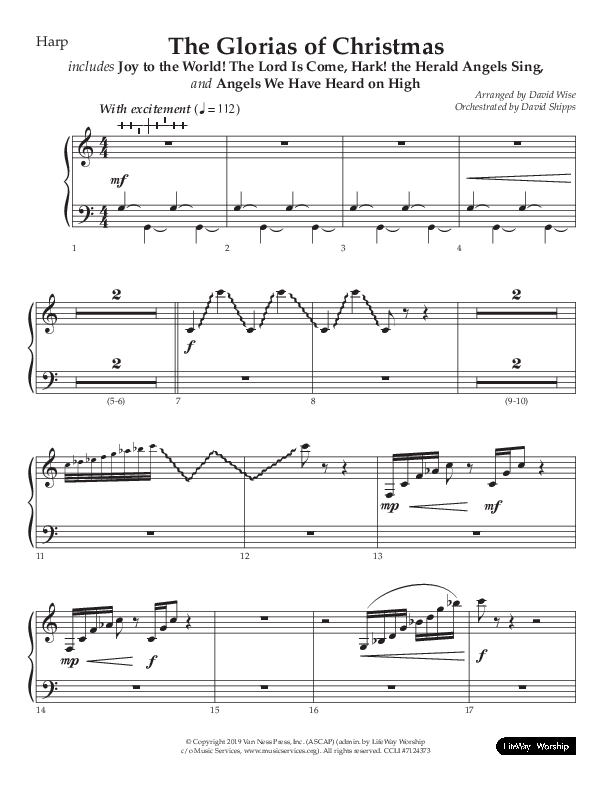 The Glorias Of Christmas (Choral Anthem SATB) Harp (Arr. David Wise / Lifeway Choral)