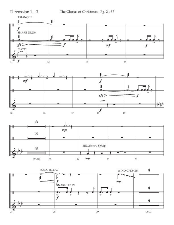 The Glorias Of Christmas (Choral Anthem SATB) Percussion 1/2 (Arr. David Wise / Lifeway Choral)