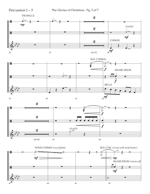 The Glorias Of Christmas (Choral Anthem SATB) Percussion 1/2 (Arr. David Wise / Lifeway Choral)