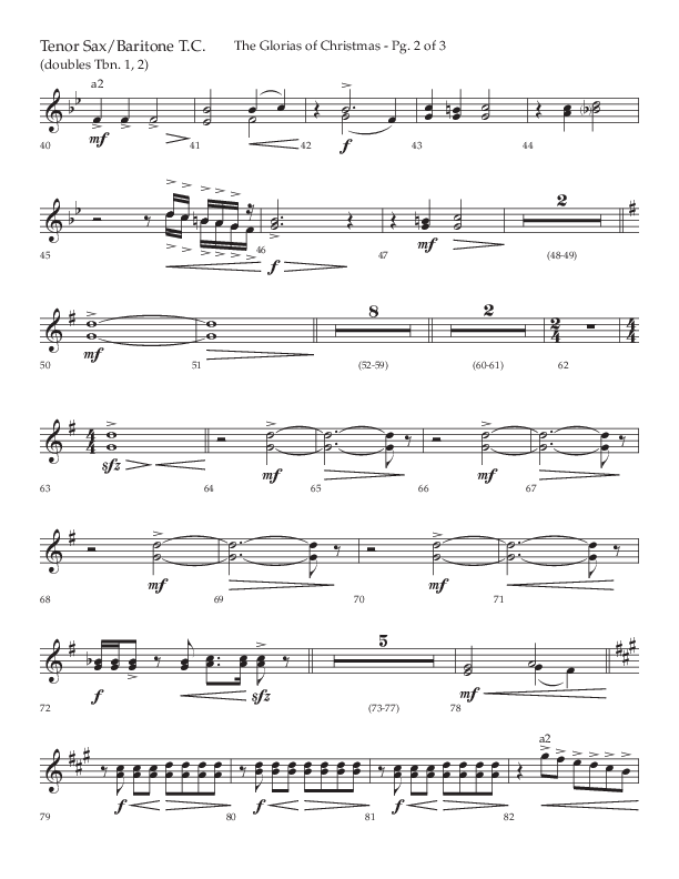 The Glorias Of Christmas (Choral Anthem SATB) Tenor Sax/Baritone T.C. (Arr. David Wise / Lifeway Choral)