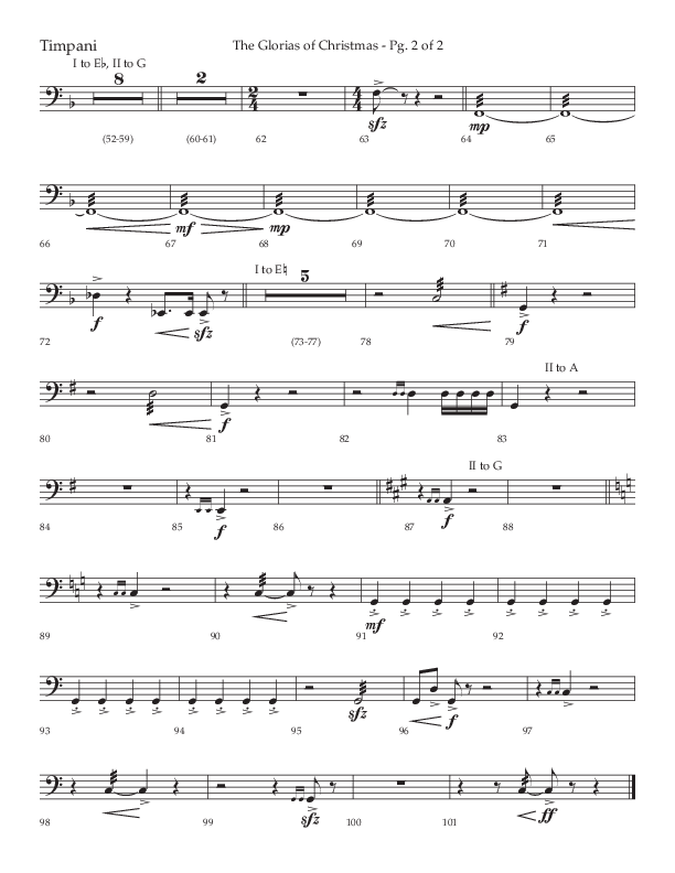 The Glorias Of Christmas (Choral Anthem SATB) Timpani (Arr. David Wise / Lifeway Choral)