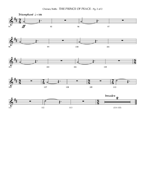 The Prince Of Peace (Choral Anthem SATB) Chimes (Arr. Phillip Keveren / Lifeway Choral)