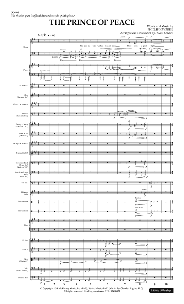 The Prince Of Peace (Choral Anthem SATB) Conductor's Score (Arr. Phillip Keveren / Lifeway Choral)