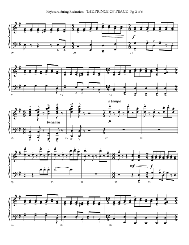 The Prince Of Peace (Choral Anthem SATB) String Reduction (Arr. Phillip Keveren / Lifeway Choral)