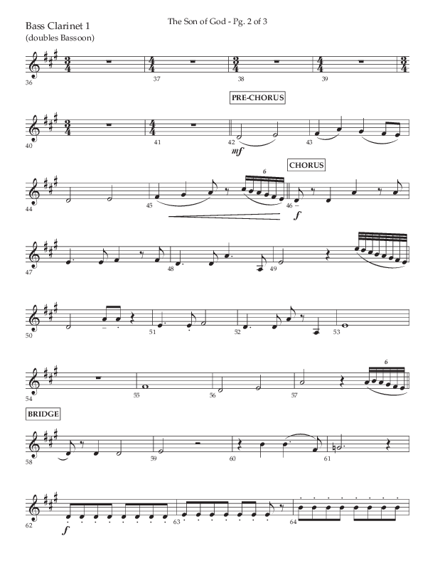 The Son Of God (Choral Anthem SATB) Bass Clarinet (Lifeway Choral / Arr. Daniel Semsen)