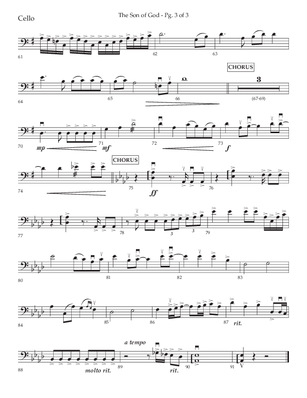 The Son Of God (Choral Anthem SATB) Cello (Lifeway Choral / Arr. Daniel Semsen)