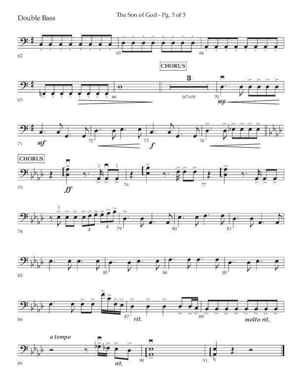 The Son Of God (Choral Anthem SATB) Double Bass (Lifeway Choral / Arr. Daniel Semsen)