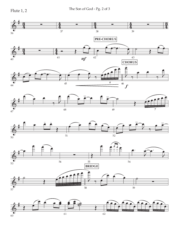 The Son Of God (Choral Anthem SATB) Flute 1/2 (Lifeway Choral / Arr. Daniel Semsen)