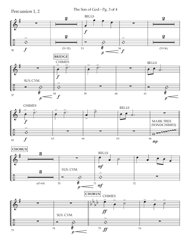 The Son Of God (Choral Anthem SATB) Percussion 1/2 (Lifeway Choral / Arr. Daniel Semsen)