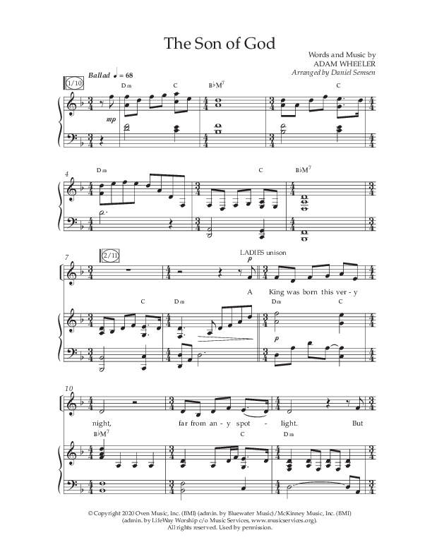 The Son Of God (Choral Anthem SATB) Anthem (SATB/Piano) (Lifeway Choral / Arr. Daniel Semsen)