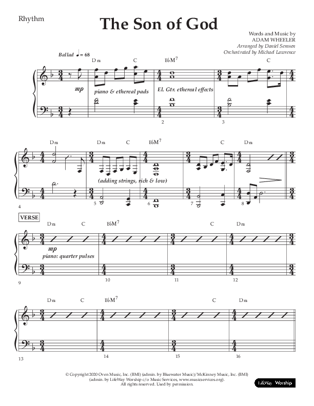 The Son Of God (Choral Anthem SATB) Lead Melody & Rhythm (Lifeway Choral / Arr. Daniel Semsen)