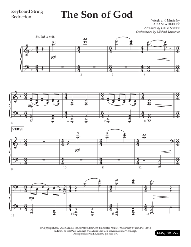 The Son Of God (Choral Anthem SATB) String Reduction (Lifeway Choral / Arr. Daniel Semsen)