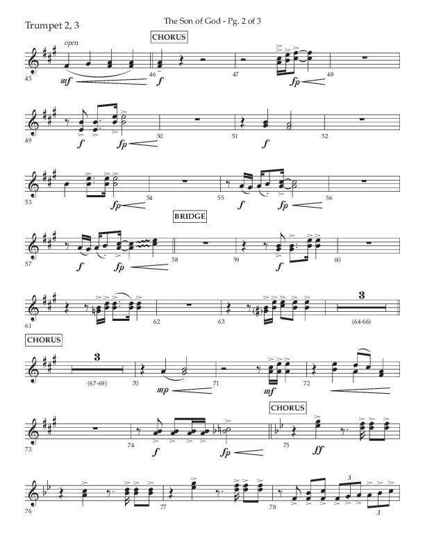 The Son Of God (Choral Anthem SATB) Trumpet 2/3 (Lifeway Choral / Arr. Daniel Semsen)