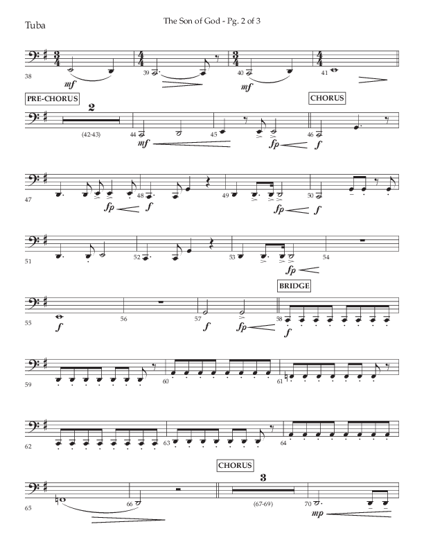 The Son Of God (Choral Anthem SATB) Tuba (Lifeway Choral / Arr. Daniel Semsen)