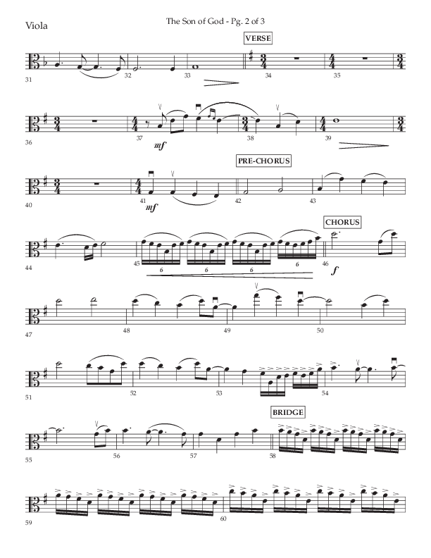 The Son Of God (Choral Anthem SATB) Viola (Lifeway Choral / Arr. Daniel Semsen)