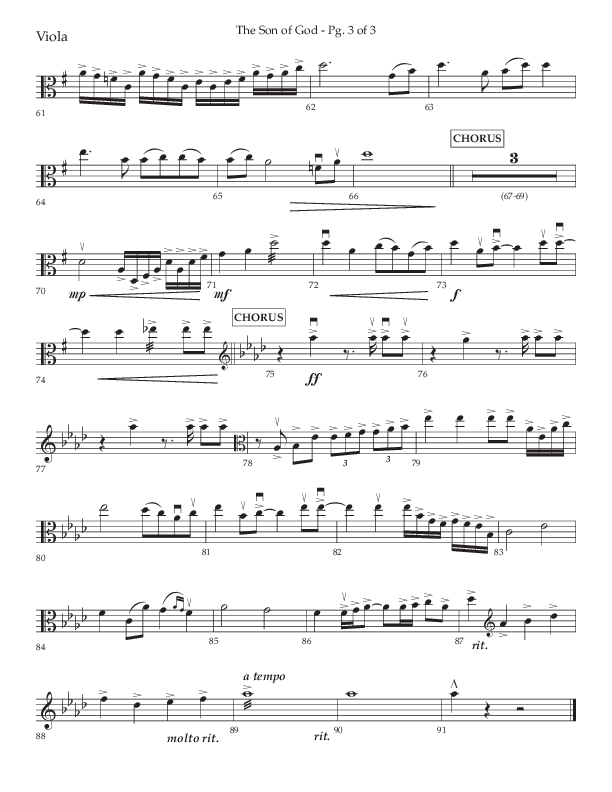 The Son Of God (Choral Anthem SATB) Viola (Lifeway Choral / Arr. Daniel Semsen)