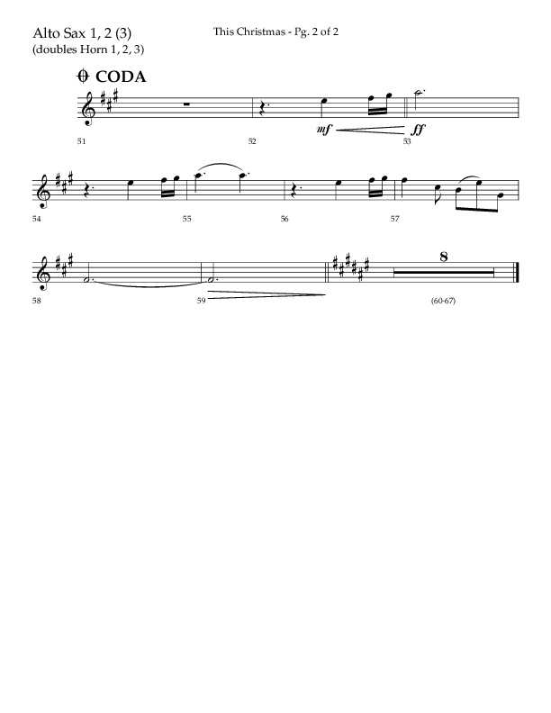 This Christmas (Choral Anthem SATB) Alto Sax 1/2 (Lifeway Choral / Arr. Dave Williamson)