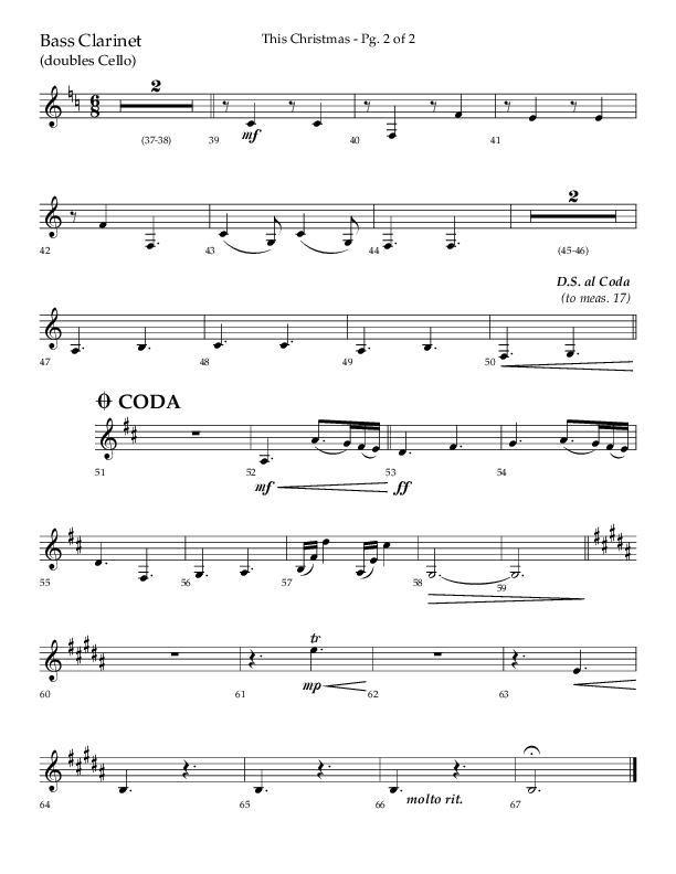 This Christmas (Choral Anthem SATB) Bass Clarinet (Lifeway Choral / Arr. Dave Williamson)