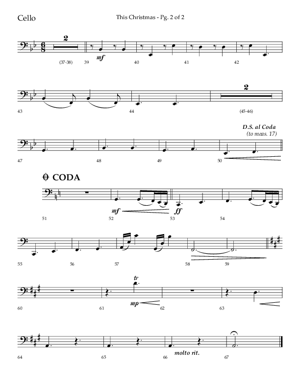 This Christmas (Choral Anthem SATB) Cello (Lifeway Choral / Arr. Dave Williamson)