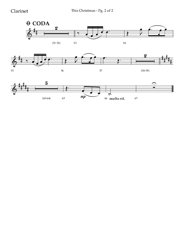 This Christmas (Choral Anthem SATB) Clarinet 1/2 (Lifeway Choral / Arr. Dave Williamson)