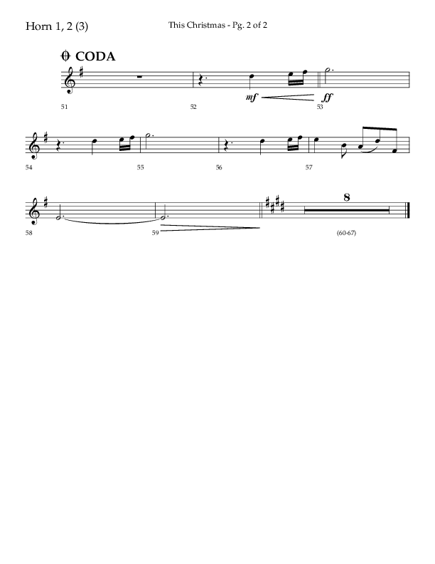 This Christmas (Choral Anthem SATB) French Horn 1/2 (Lifeway Choral / Arr. Dave Williamson)