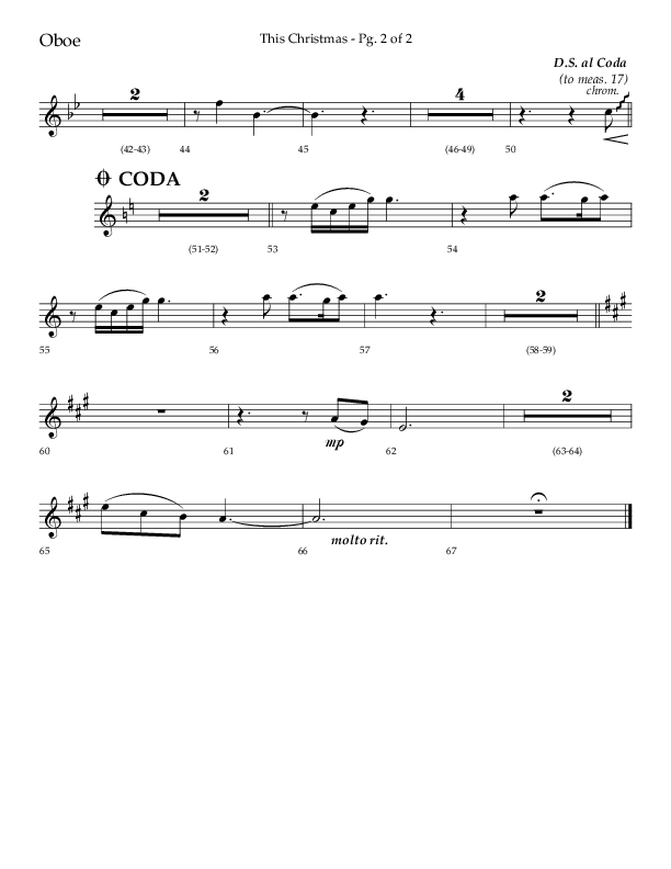 This Christmas (Choral Anthem SATB) Oboe (Lifeway Choral / Arr. Dave Williamson)