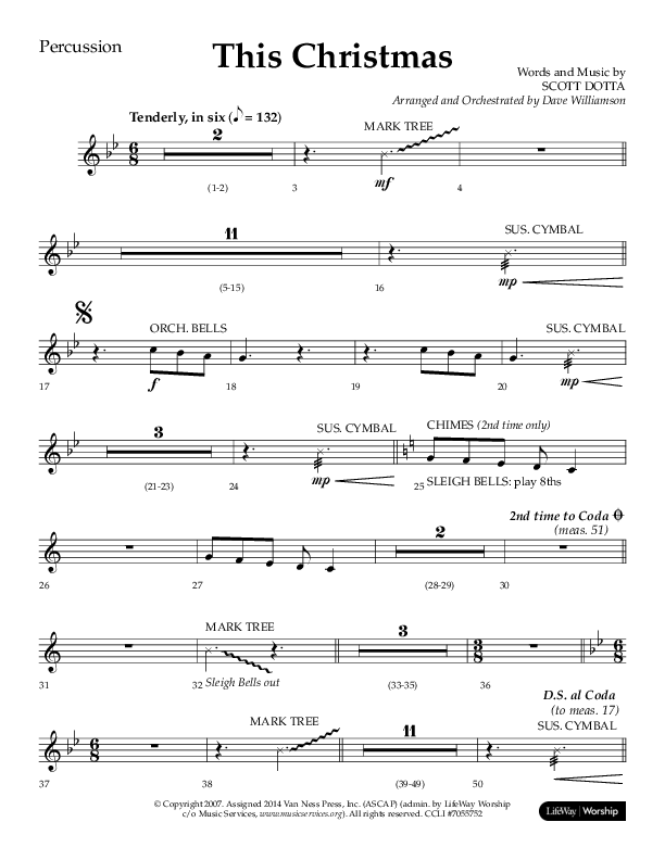 This Christmas (Choral Anthem SATB) Percussion (Lifeway Choral / Arr. Dave Williamson)