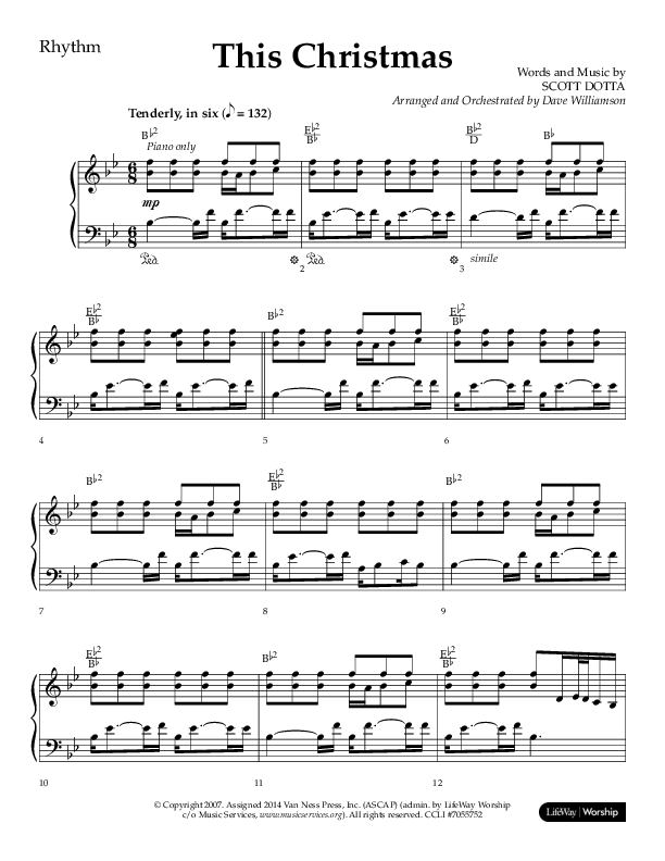 This Christmas (Choral Anthem SATB) Lead Melody & Rhythm (Lifeway Choral / Arr. Dave Williamson)