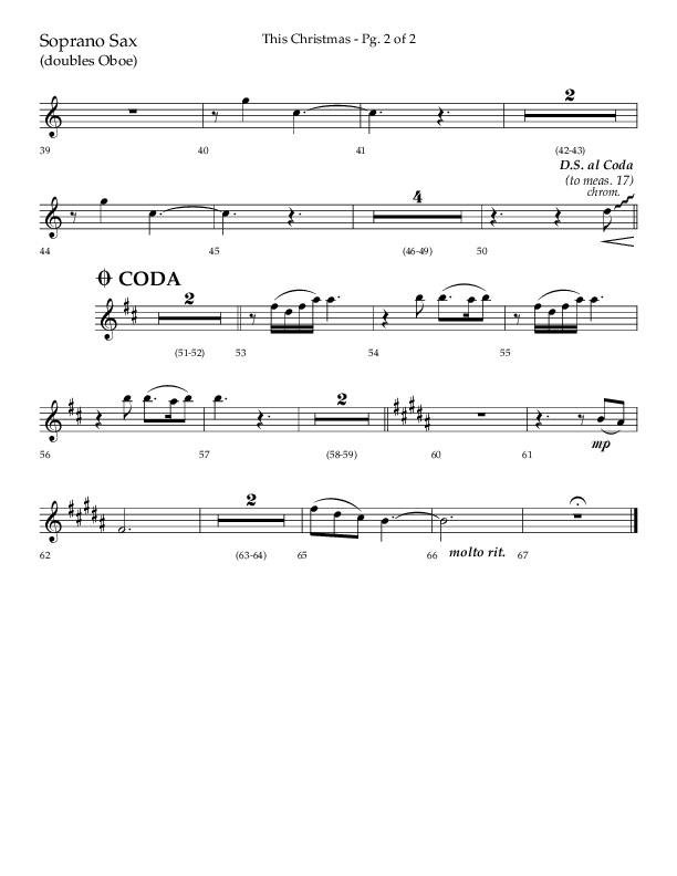 This Christmas (Choral Anthem SATB) Soprano Sax (Lifeway Choral / Arr. Dave Williamson)