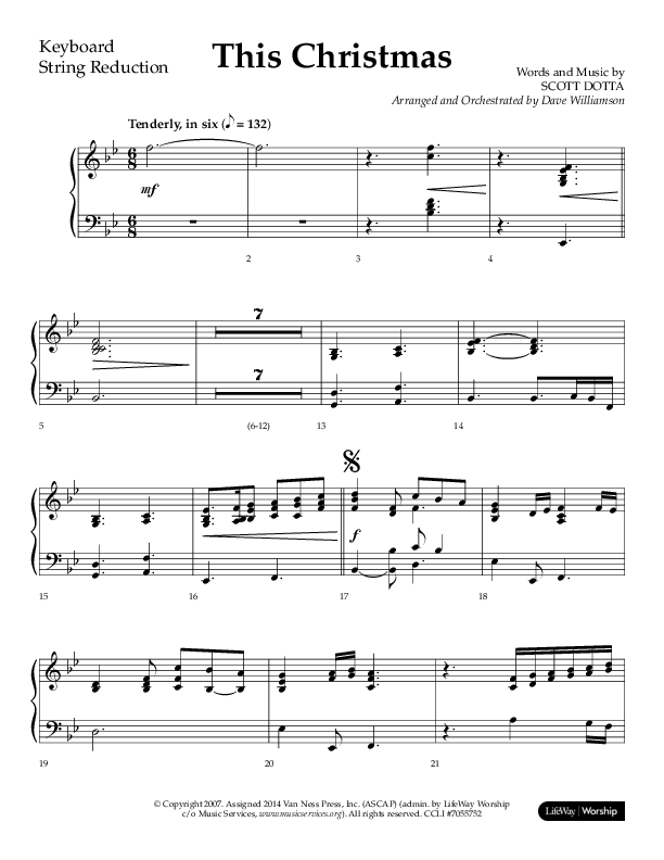 This Christmas (Choral Anthem SATB) String Reduction (Lifeway Choral / Arr. Dave Williamson)