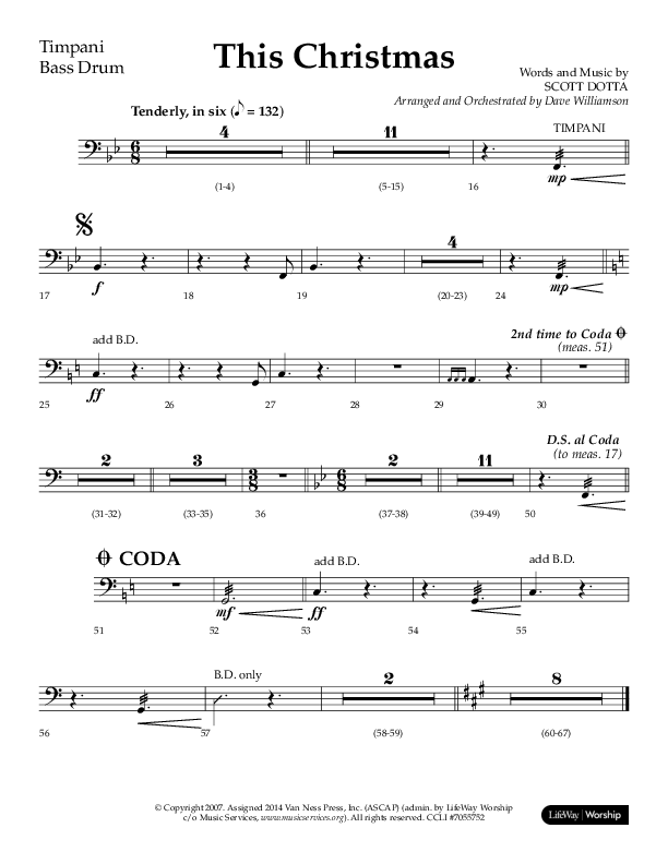 This Christmas (Choral Anthem SATB) Timpani (Lifeway Choral / Arr. Dave Williamson)