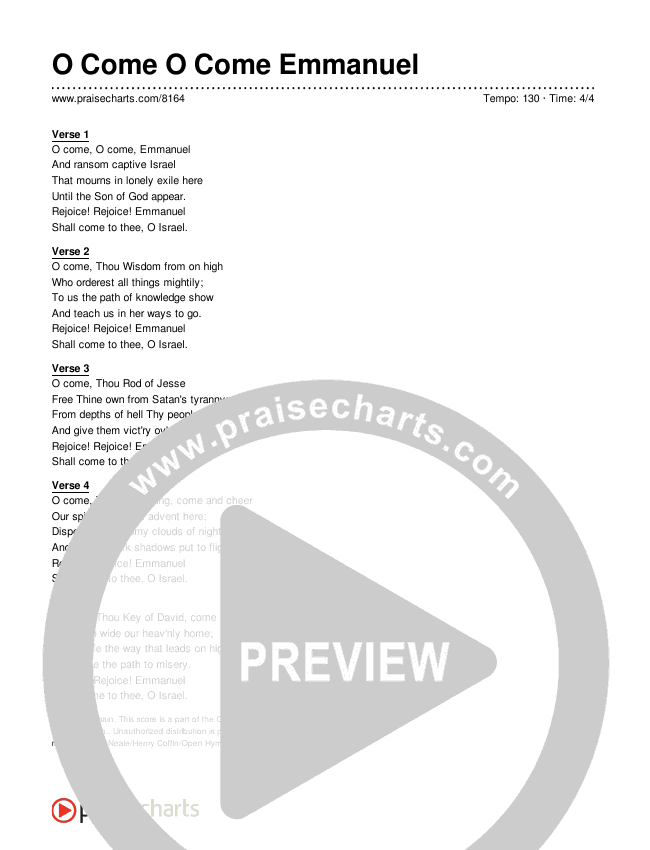 O Come O Come Emmanuel Lyrics (Traditional Hymn)