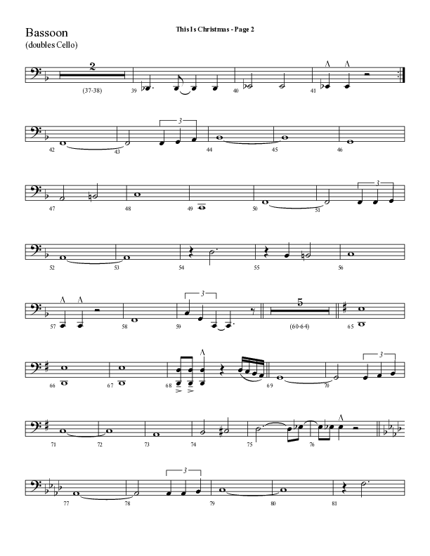 This Is Christmas with O Come All Ye Faithful (Choral Anthem SATB) Bassoon (Lifeway Choral / Arr. Dave Williamson)