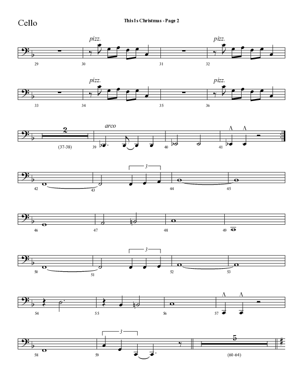 This Is Christmas with O Come All Ye Faithful (Choral Anthem SATB) Cello (Lifeway Choral / Arr. Dave Williamson)