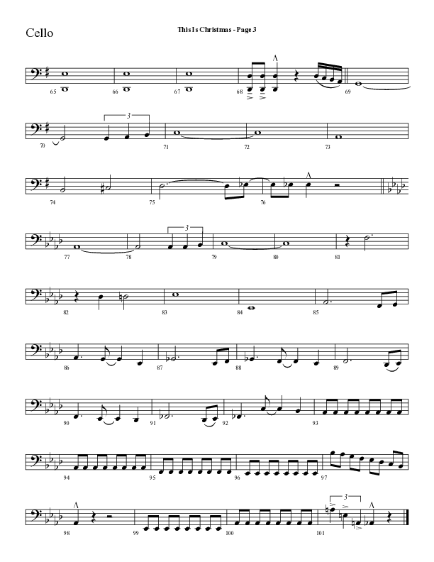 This Is Christmas with O Come All Ye Faithful (Choral Anthem SATB) Cello (Lifeway Choral / Arr. Dave Williamson)