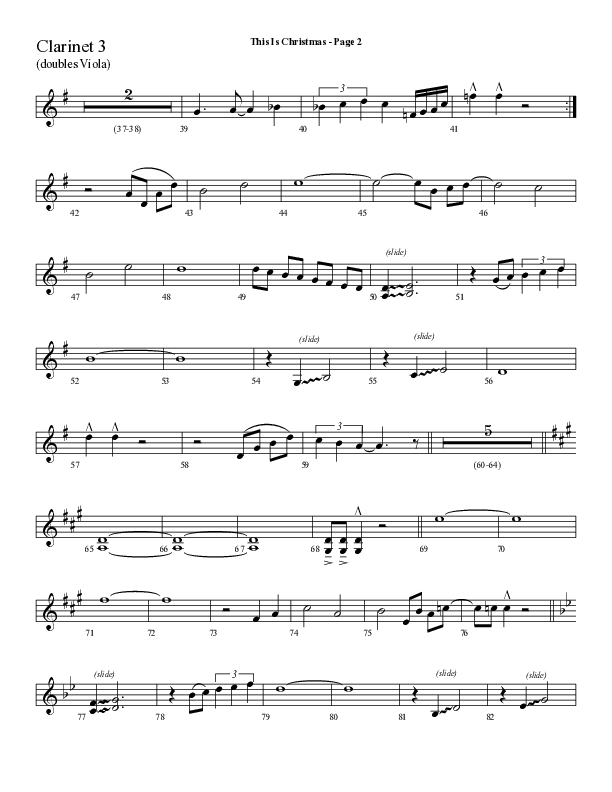 This Is Christmas with O Come All Ye Faithful (Choral Anthem SATB) Clarinet 3 (Lifeway Choral / Arr. Dave Williamson)