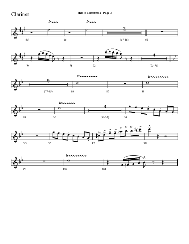 This Is Christmas with O Come All Ye Faithful (Choral Anthem SATB) Clarinet (Lifeway Choral / Arr. Dave Williamson)