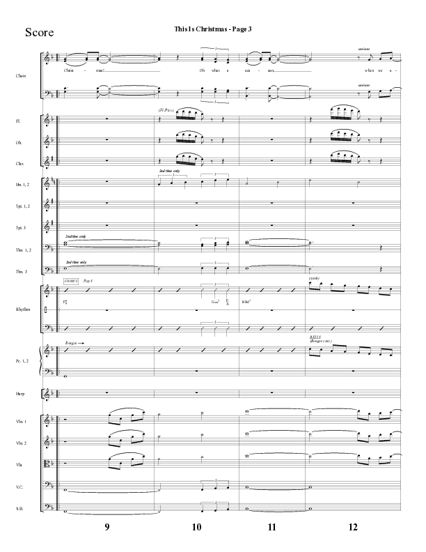 This Is Christmas with O Come All Ye Faithful (Choral Anthem SATB) Conductor's Score (Lifeway Choral / Arr. Dave Williamson)