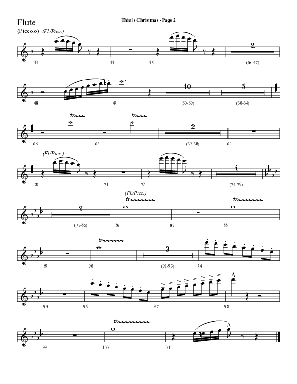 This Is Christmas with O Come All Ye Faithful (Choral Anthem SATB) Flute (Lifeway Choral / Arr. Dave Williamson)