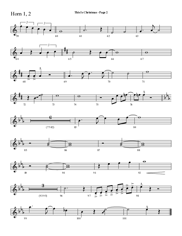 This Is Christmas with O Come All Ye Faithful (Choral Anthem SATB) French Horn 1/2 (Lifeway Choral / Arr. Dave Williamson)
