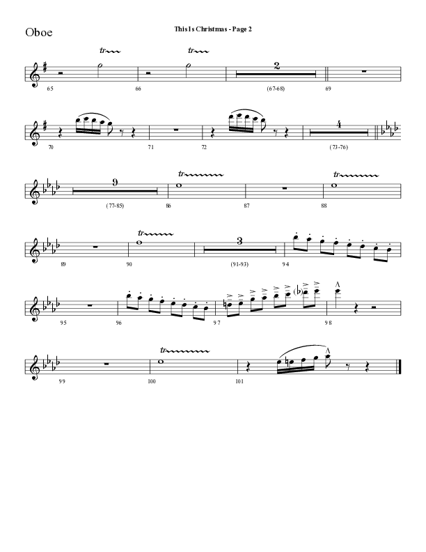 This Is Christmas with O Come All Ye Faithful (Choral Anthem SATB) Oboe (Lifeway Choral / Arr. Dave Williamson)