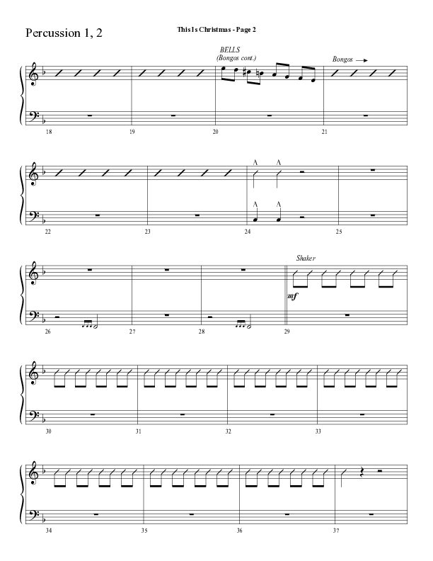 This Is Christmas with O Come All Ye Faithful (Choral Anthem SATB) Percussion 1/2 (Lifeway Choral / Arr. Dave Williamson)