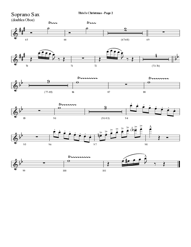 This Is Christmas with O Come All Ye Faithful (Choral Anthem SATB) Soprano Sax (Lifeway Choral / Arr. Dave Williamson)