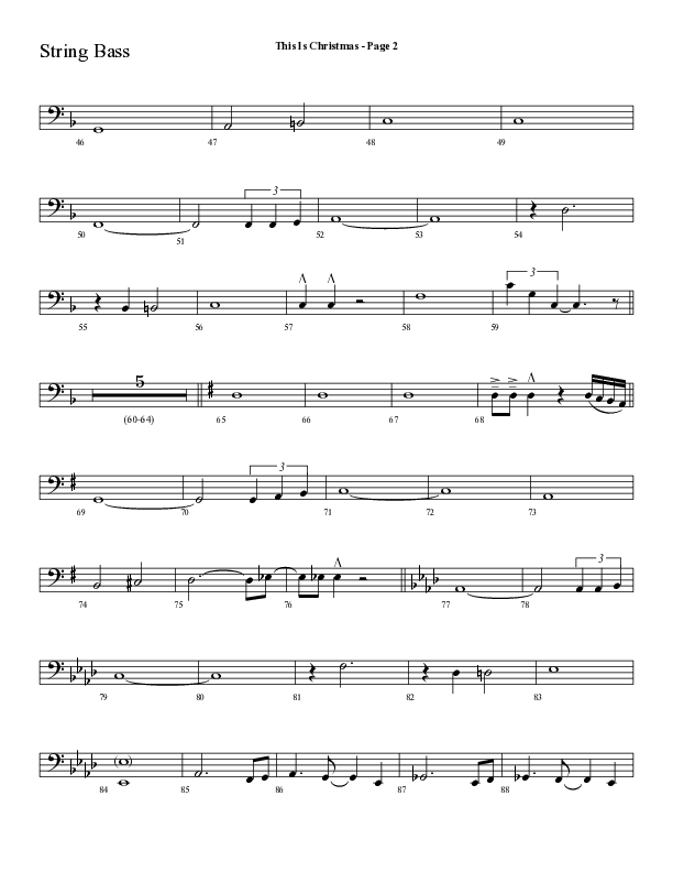 This Is Christmas with O Come All Ye Faithful (Choral Anthem SATB) String Bass (Lifeway Choral / Arr. Dave Williamson)