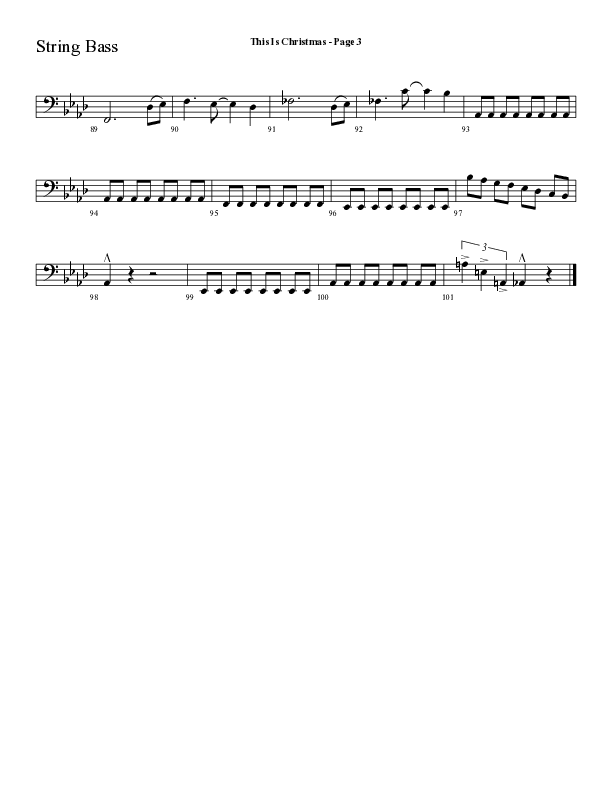 This Is Christmas with O Come All Ye Faithful (Choral Anthem SATB) String Bass (Lifeway Choral / Arr. Dave Williamson)