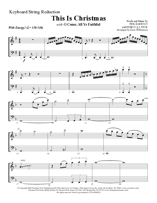 This Is Christmas with O Come All Ye Faithful (Choral Anthem SATB) String Reduction (Lifeway Choral / Arr. Dave Williamson)